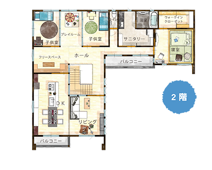 嶋展示場 間取り図 2階